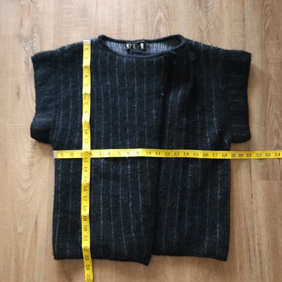 Vintage P.G.E. Mohair Pinstripe Lagenlook Cardigan Vest - Picture 5 of 7